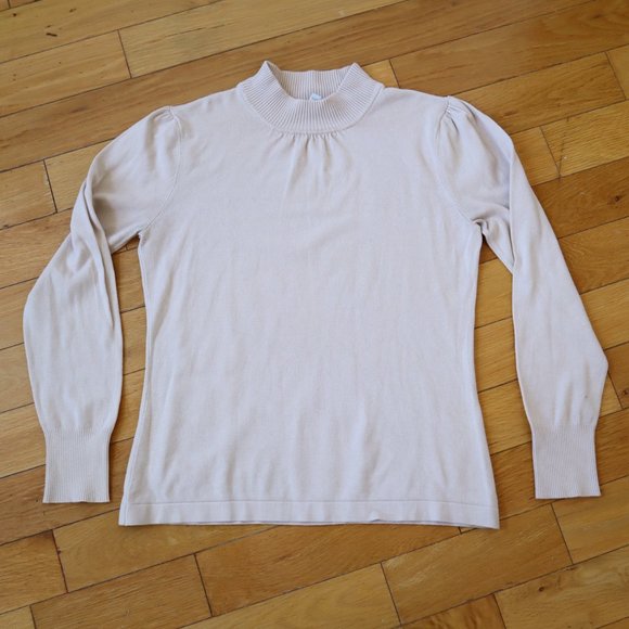 Conrad C Collection Knit Long Sleeve Blouse Sweater Cream Shirt - Picture 5 of 10